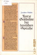 Schildt J., Kurze Geschichte der deutschen Sprache  1991