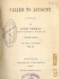 Cudlip A.H., . Called to account Vol.2  1867