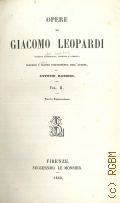 Leopardi G., Vol. 2. Opere di Giacomo Leopardi  1880